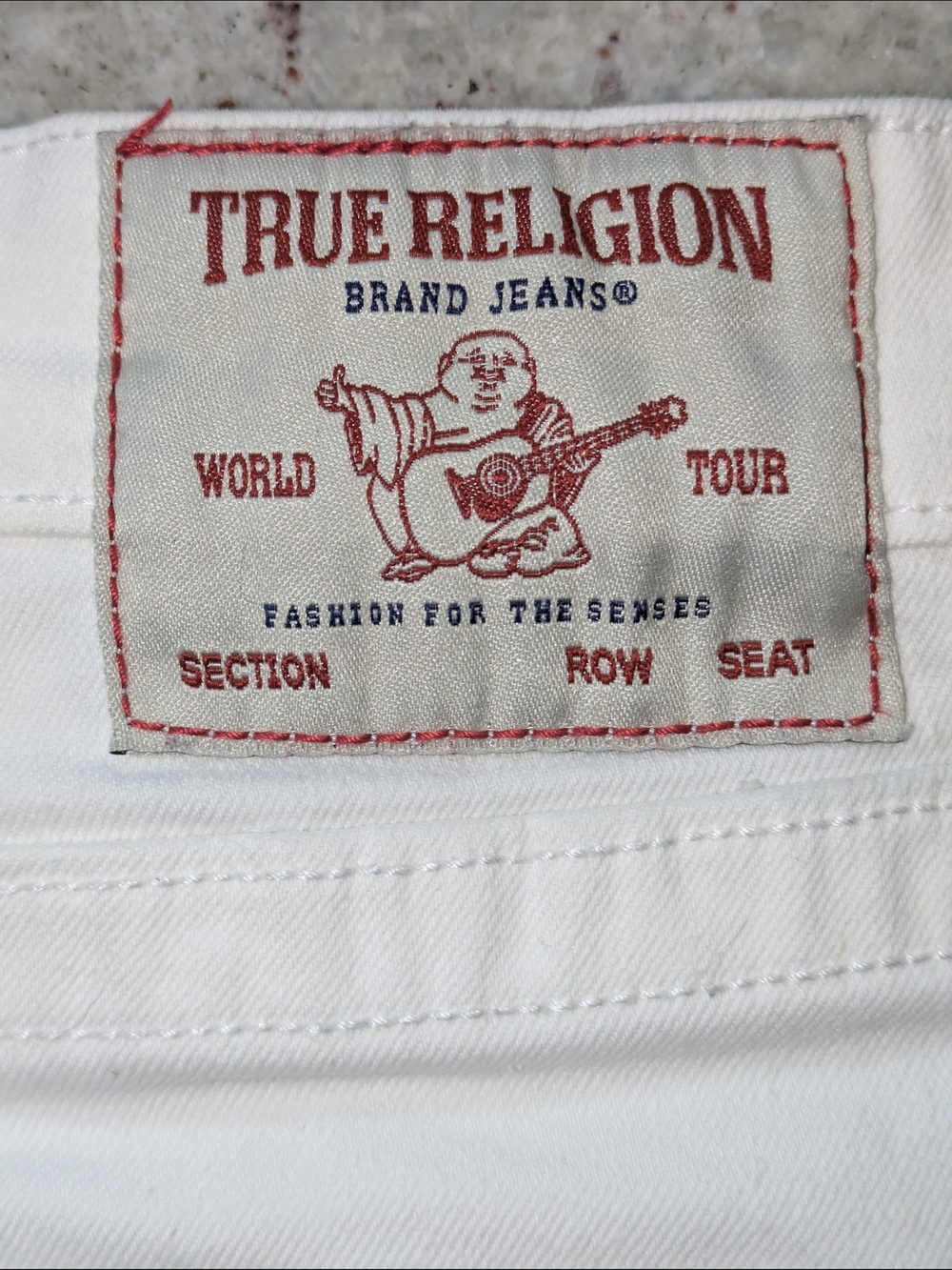 True Religion Maisie High Rise White Denim Shorts Size 34 Raw Hem Stretch